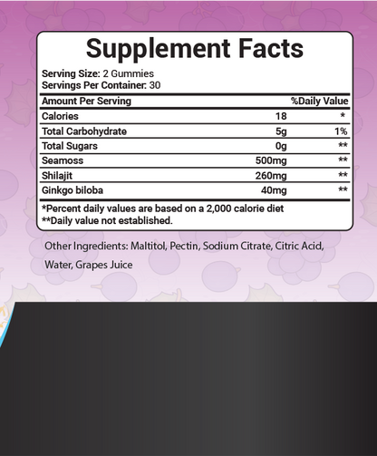 Sea moss Male Performance Gummies